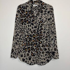 Equipment Silk Animal Print Blouse XS